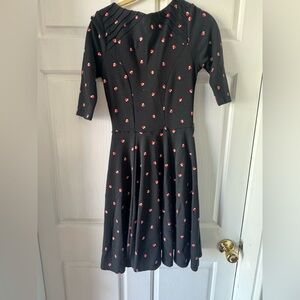 UNIQUE VINTAGE Black Apple School Teacher Dress